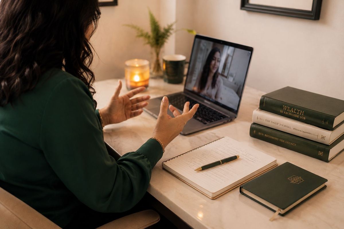 Tejal mid-conversation on a one-to-one video call